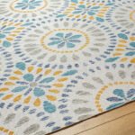 Devorah Coastal Light Gray/Dark Teal Area Rug - Image 2