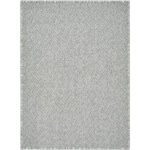 Deniz Solid and Border Light Gray Area Rug