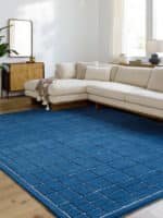 Darlena Modern Dark Blue Area Rug
