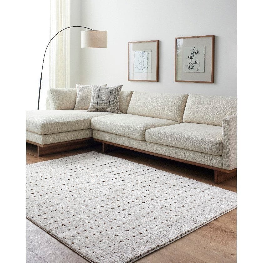AAAB9665-537-roomscene_201-1 Haily Modern Ivory/Brown Area Rug - Image 1