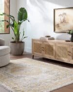 Elimelech Traditional Light Brown Area Rug - Image 2