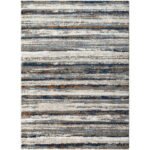 Rayshon Modern Dark Blue Area Rug - Image 3