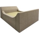 Aris Beige/Brown Upholstered Bed