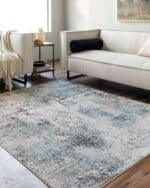 Jakki Rustic Blue/Charcoal Area Rug