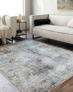 Latonya Rustic Ivory/Blue Area Rug