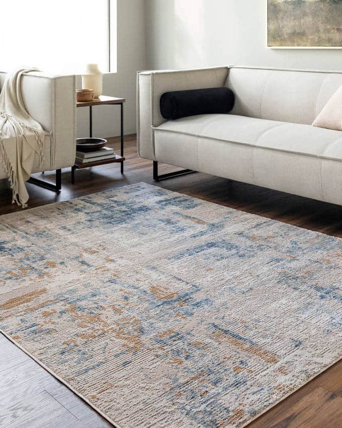 AAAC0413-537-roomscene_201_6536bfb0-a2cd-4086-baa1-b3afbf077ee0-1 Harmonie Rustic Light Beige/Blue Area Rug - Image 1