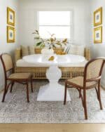 Dian Traditional Khaki/Light Silver Washable Area Rug