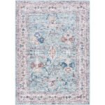 Malek Traditional Denim Washable Area Rug