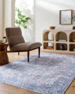 Jessy Traditional Denim Washable Area Rug - Image 2