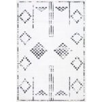 Hagop Modern Off-White/Black Washable Area Rug