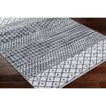 Divine Bohemian/Global Off-White/Black Washable Area Rug - Image 2