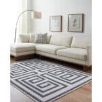 Staley Modern Black Washable Area Rug