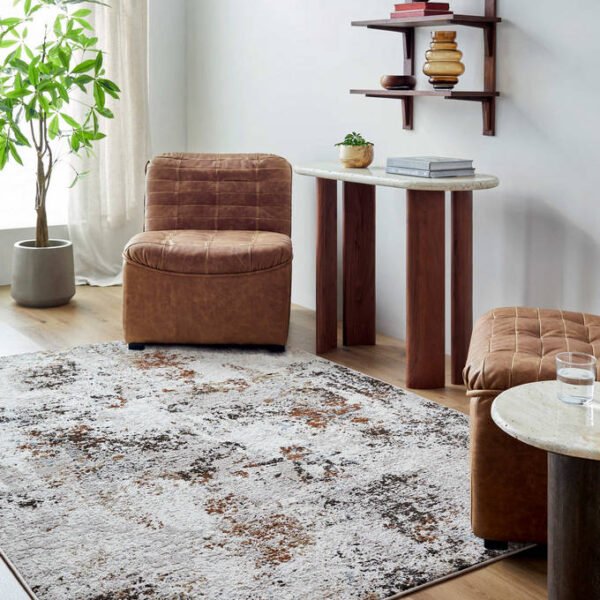 Stephonie Rustic Dark Brown Area Rug