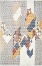 Abrahm Modern Dark Blue Area Rug - Image 2