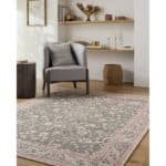 Tayce Traditional Medium Green Washable Area Rug - Image 3