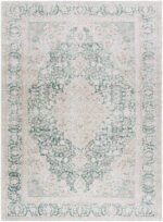 Special Traditional Dark Green Washable Area Rug - Image 6