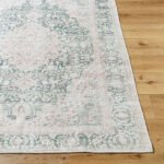 Special Traditional Dark Green Washable Area Rug - Image 5