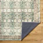 Meddo Traditional Dark Green Washable Area Rug - Image 4