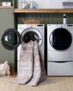 Epifanio Traditional Dark Brown Washable Area Rug