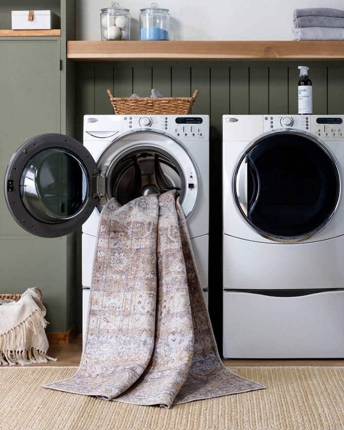 AAAC1545-styleshot_201_93195a98-8faa-4152-8b81-d89cf98b282f-1 Epifanio Traditional Dark Brown Washable Area Rug - Image 1