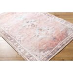 Candise Traditional Dusty Pink Washable Area Rug - Image 4