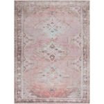 Candise Traditional Dusty Pink Washable Area Rug - Image 3