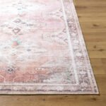 Candise Traditional Dusty Pink Washable Area Rug - Image 6