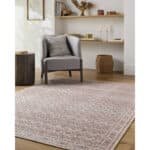 Hardin Traditional Rust Washable Area Rug
