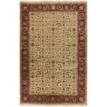 Serra Modern Tan/Brick Red Area Rug
