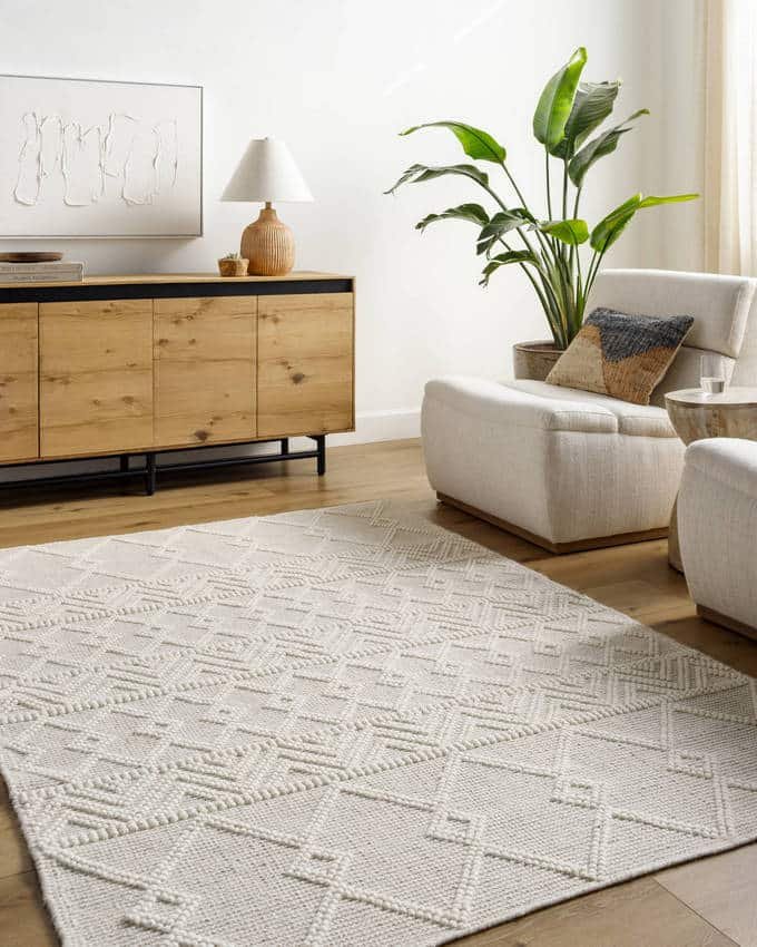 AAAC1691-576-roomscene_201-1 Veneburen Global Light Beige Area Rug - Image 1