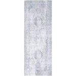 Taron Traditional Metallic - Silver Washable Area Rug - Image 2