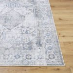 Taron Traditional Metallic - Silver Washable Area Rug - Image 5