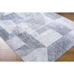 Terrell Modern Slate Blue Washable Area Rug - Image 3