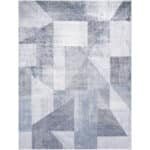 Terrell Modern Slate Blue Washable Area Rug