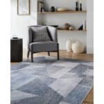 Terrell Modern Slate Blue Washable Area Rug - Image 2