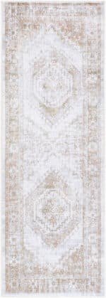 Heure Traditional Light Silver Washable Area Rug - Image 3