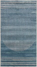 Elk Falls Modern Slate Blue Washable Area Rug