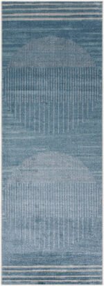 Elk Falls Modern Slate Blue Washable Area Rug - Image 4