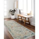 Estill Traditional Slate Washable Area Rug