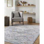 Stephen Traditional Slate Washable Area Rug - Image 2