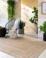 Zenia Cottage Light Brown Area Rug