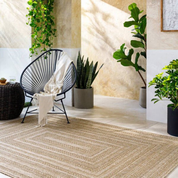 Zenia Cottage Light Brown Area Rug