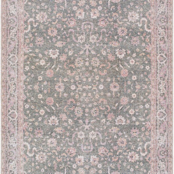 Jacqueleen Traditional Emerald Washable Area Rug