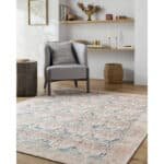 Jamilee Traditional Rust Washable Area Rug - Image 2