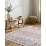 Zehra Traditional Brown Washable Area Rug - Image 5