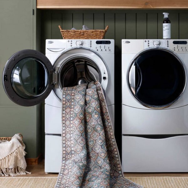 Rommy Traditional Dark Green Washable Area Rug