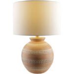 Dino Traditional Brick/White Table Lamp - Image 2