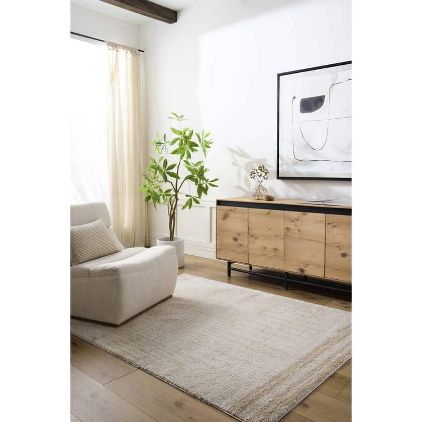 AAAC2284-537-roomscene_201-1 Lyndsi Global Beige Washable Area Rug - Image 1