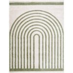 Larita Modern Grass Green Washable Area Rug - Image 2
