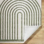 Larita Modern Grass Green Washable Area Rug - Image 4